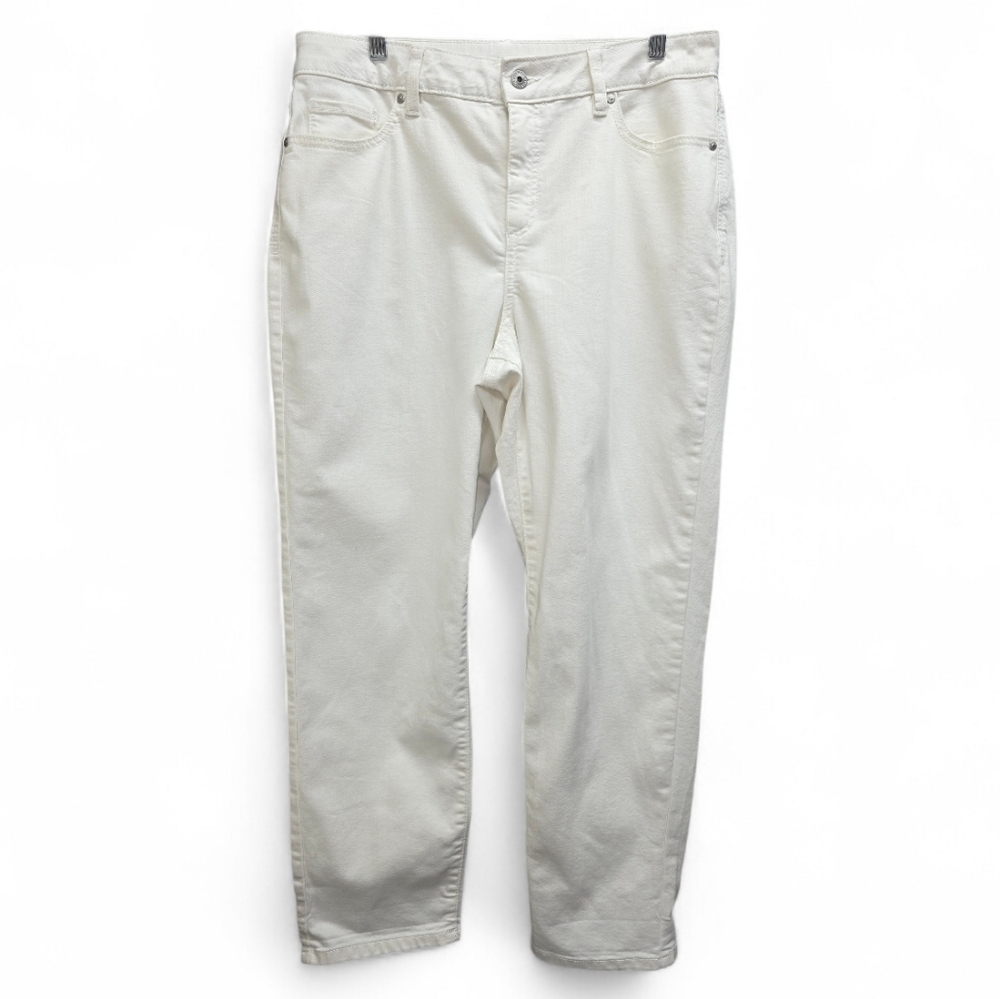 Style & Co White Girlfriend Jeans Size 14 Classic‎ 5 Pocket Button Zip Relaxed